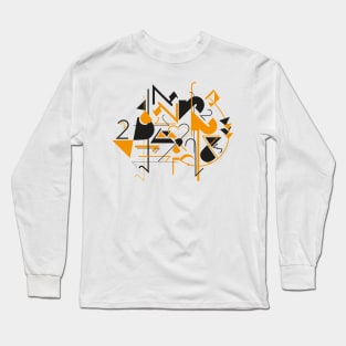 Abstract artwork number 2 - Black and Orange Long Sleeve T-Shirt